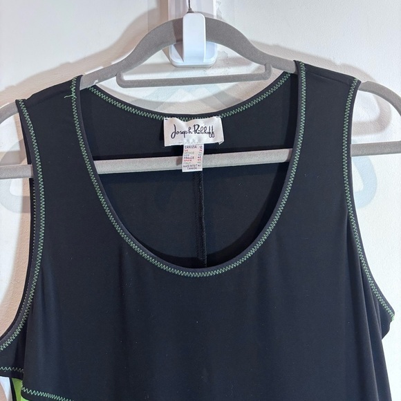 JOSEPH RIBKOFF Sz 12 Asymmetrical 70s Inspired Art To Wear Jersey Knit Dress - Picture 2 of 6